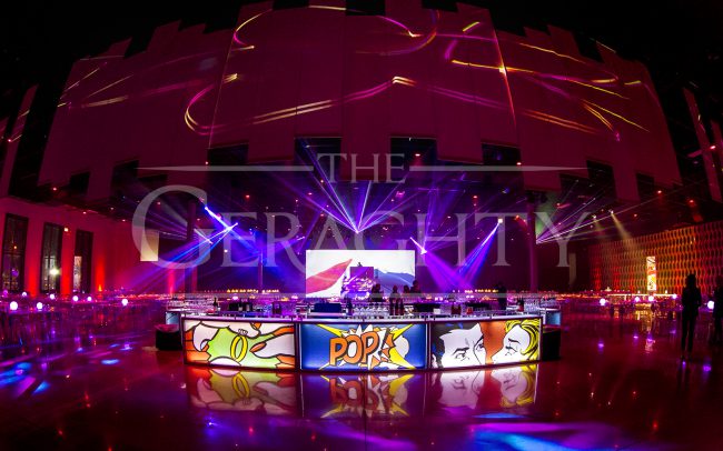 The Geraghty, chicago event space, venue of possibilities, lasers, andy warhol inspired, pop art